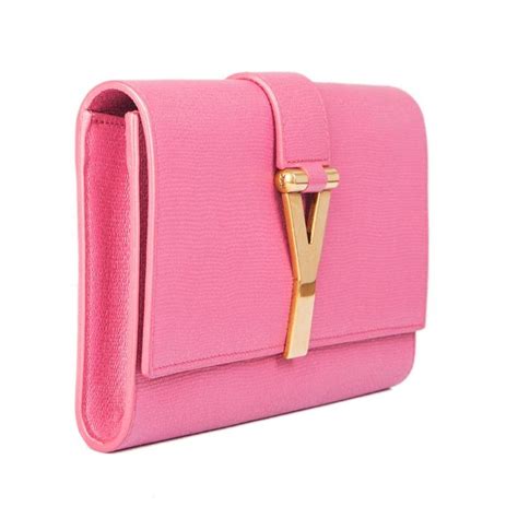 ysl pink leather clutch|yves st laurent clutch.